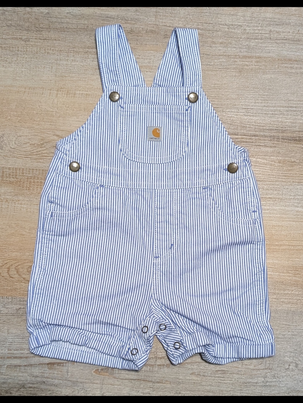Carhartt Twill Stripe Shortall Overalls Size 24 months